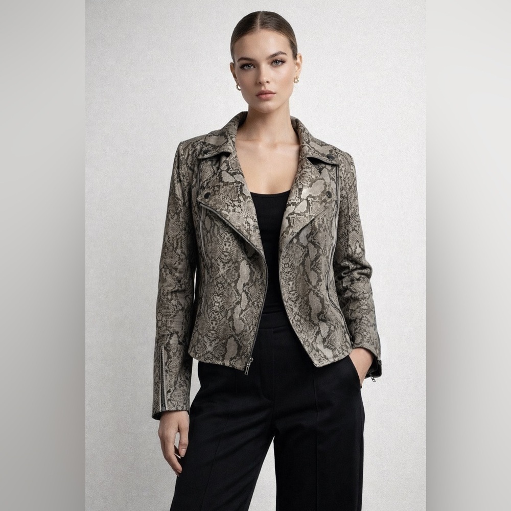 MARRAKECH NWOT Snakeskin Print Women's Jacket moto - xs